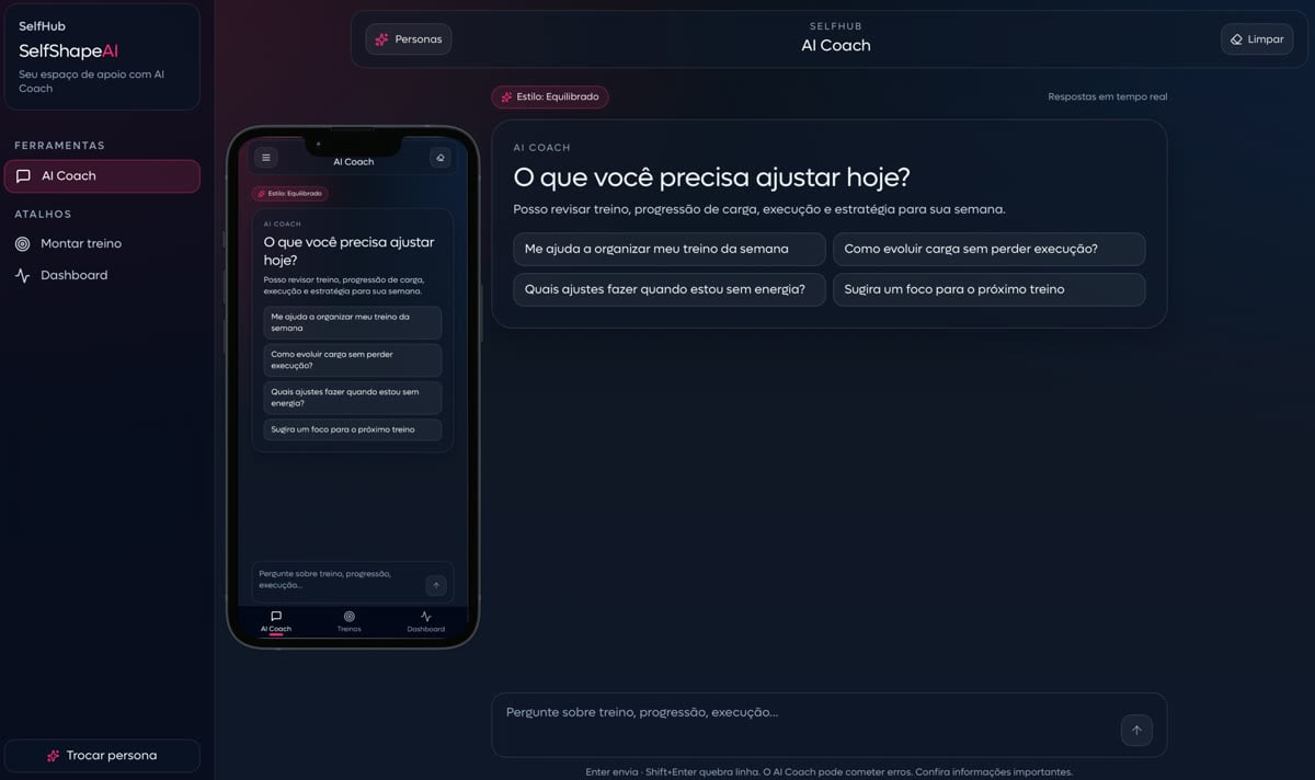 Atleta recebendo orientações de treino da IA