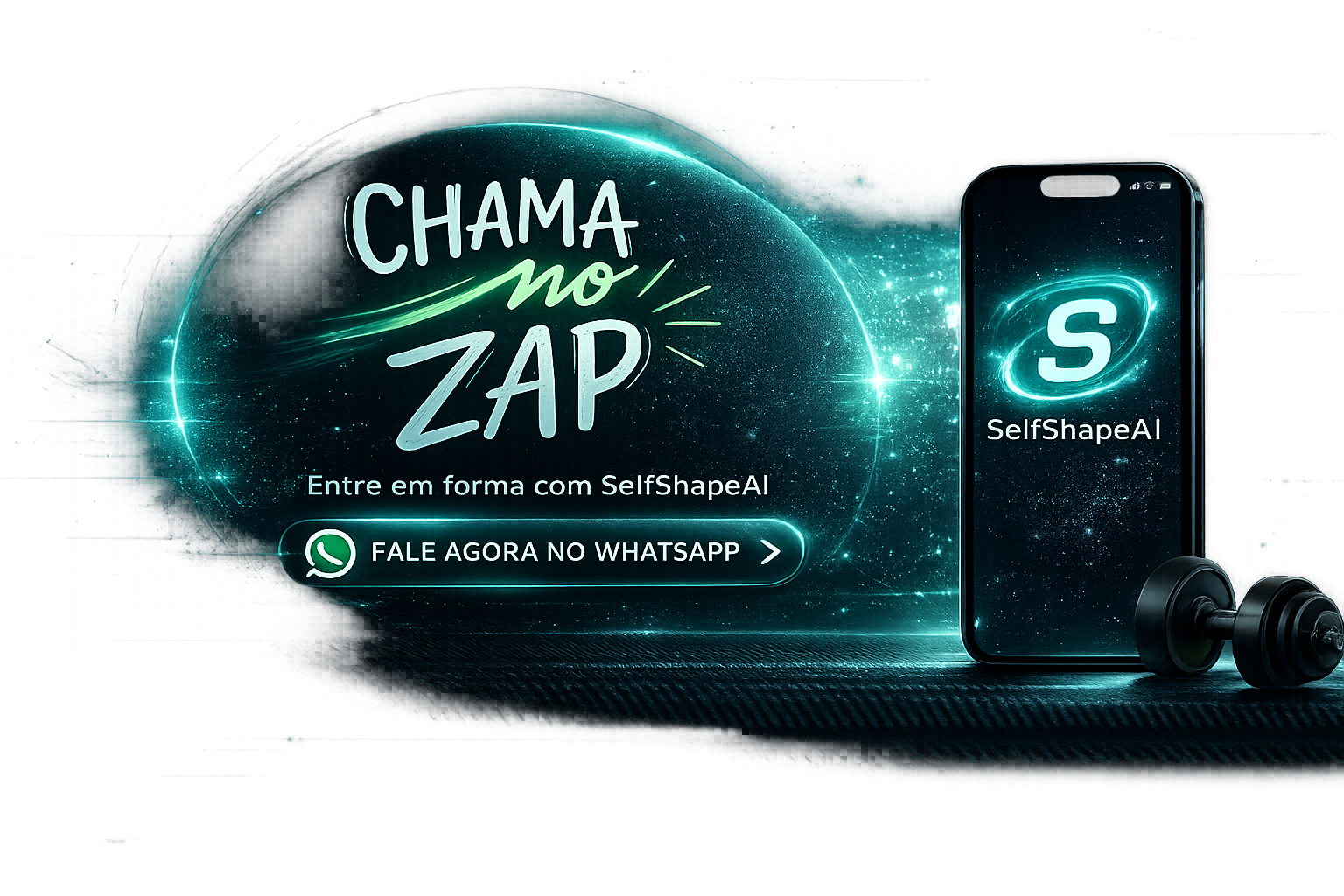Arte oficial para entrar no grupo do WhatsApp da SelfShapeAI.